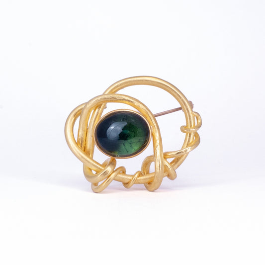 Cabochon Tourmaline Vine Brooch