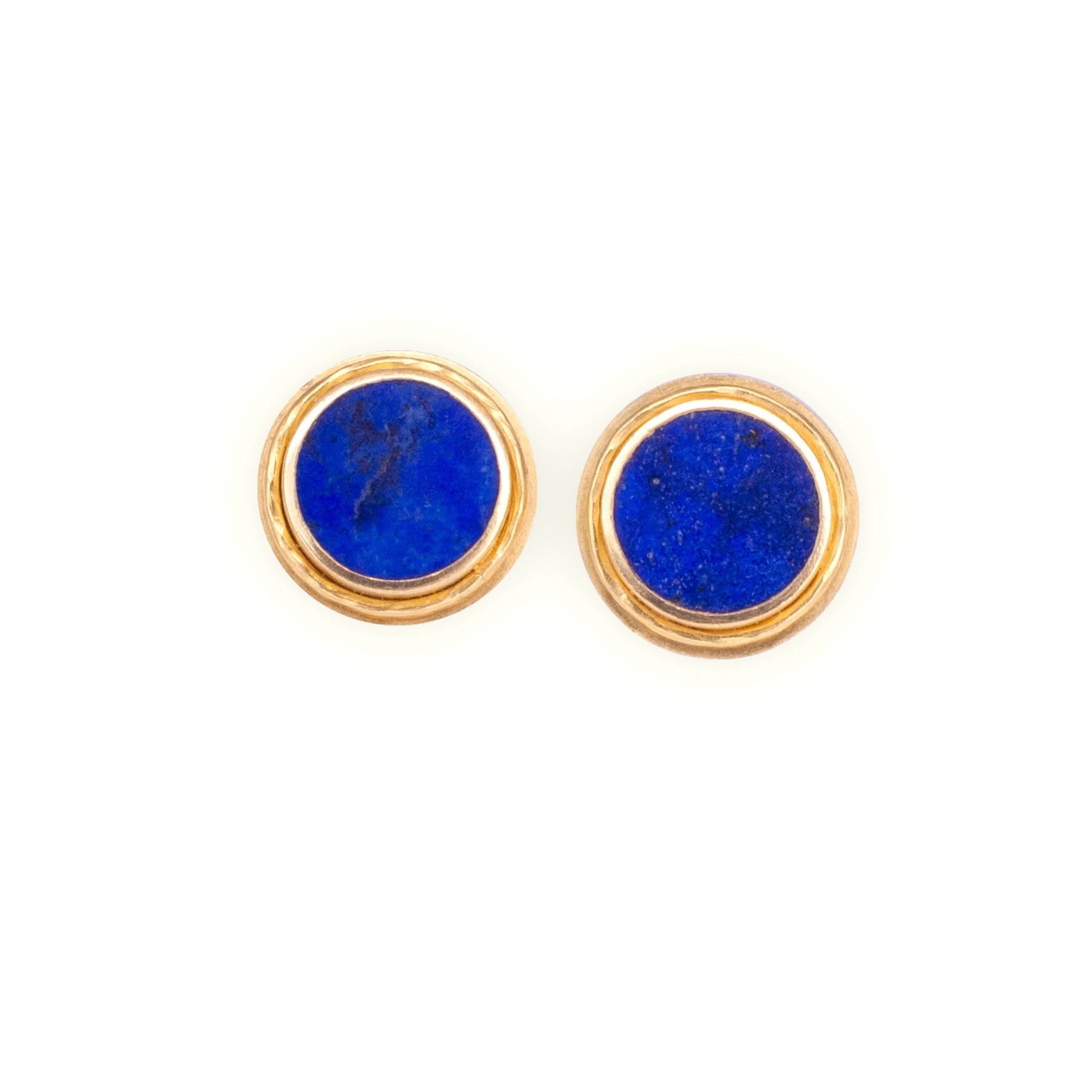 Unusual gold earrings with lapis lazuli – EmeraldStudio