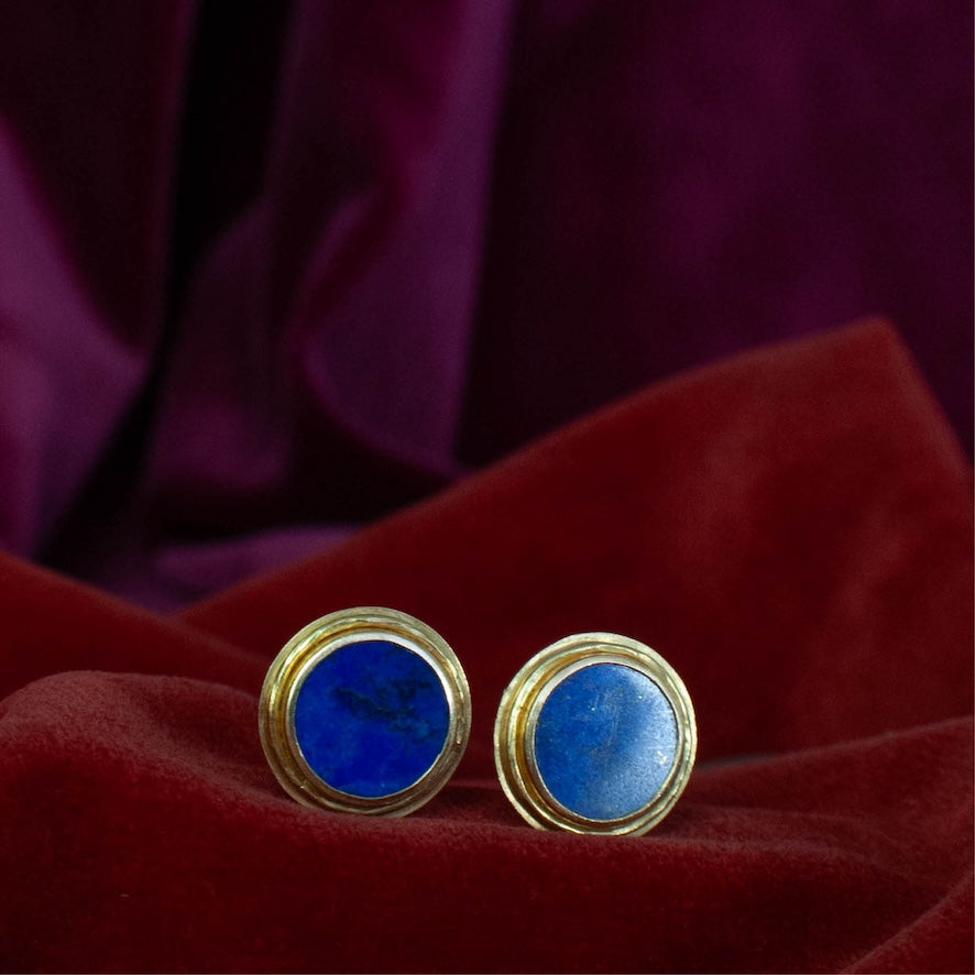 Lapis Lazuli & Gold Stud Earrings