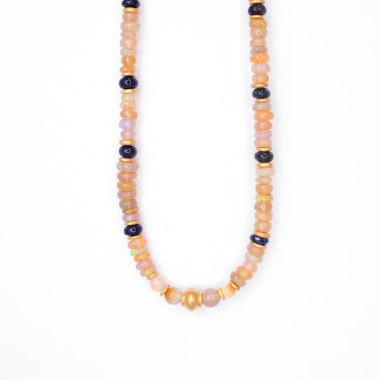 Ethiopian Opal and Gold Beaded Necklace