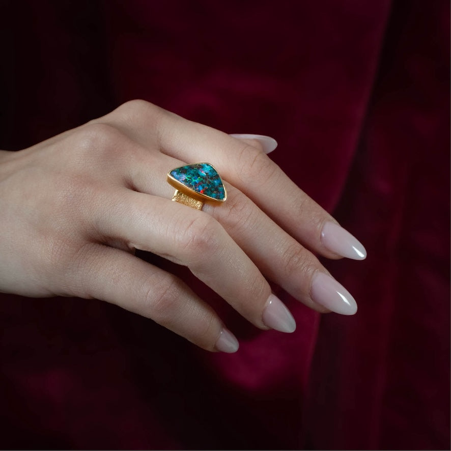 Boulder Opal Ring