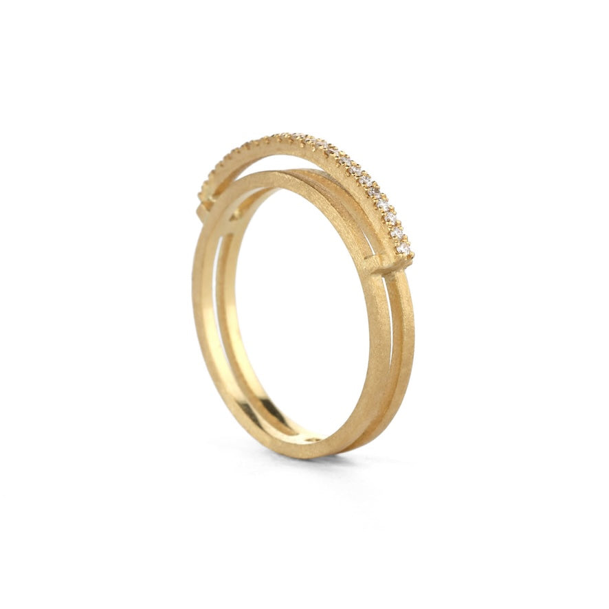 Single Diamond Arc Ring
