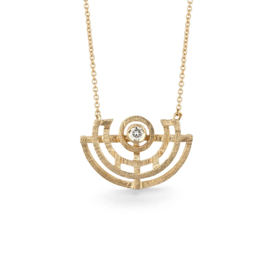 Diamond Half Circle Pendant