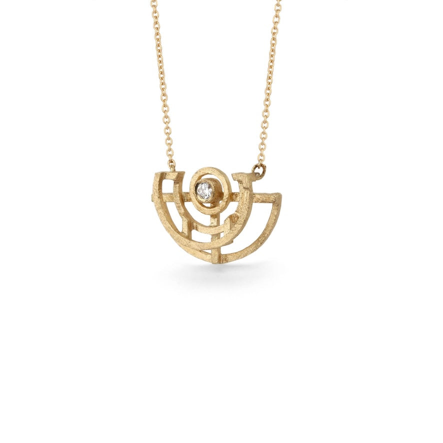 Diamond Half Circle Pendant