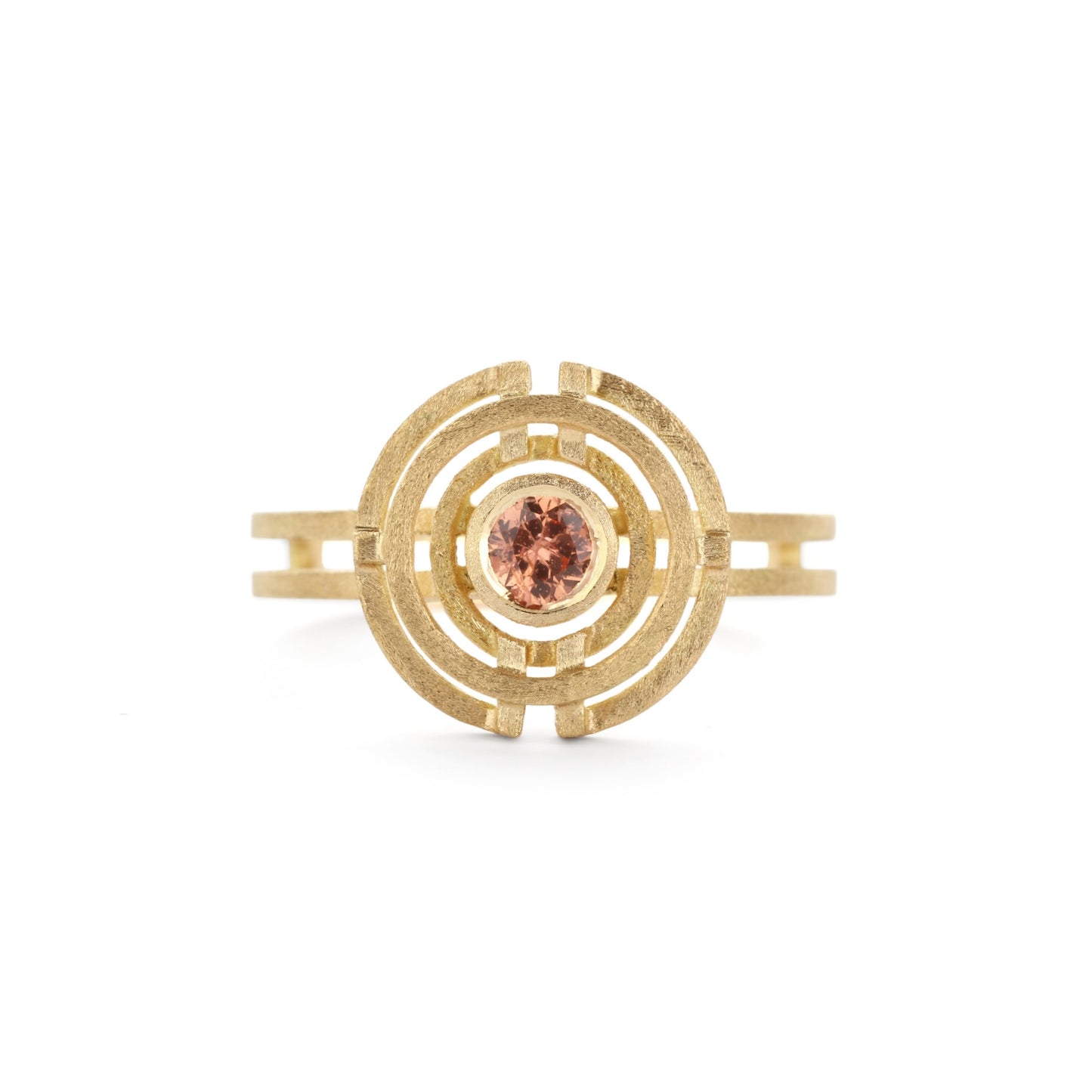 Peach Sapphire Four Circle Ring