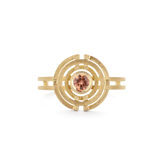 Peach Sapphire Four Circle Ring
