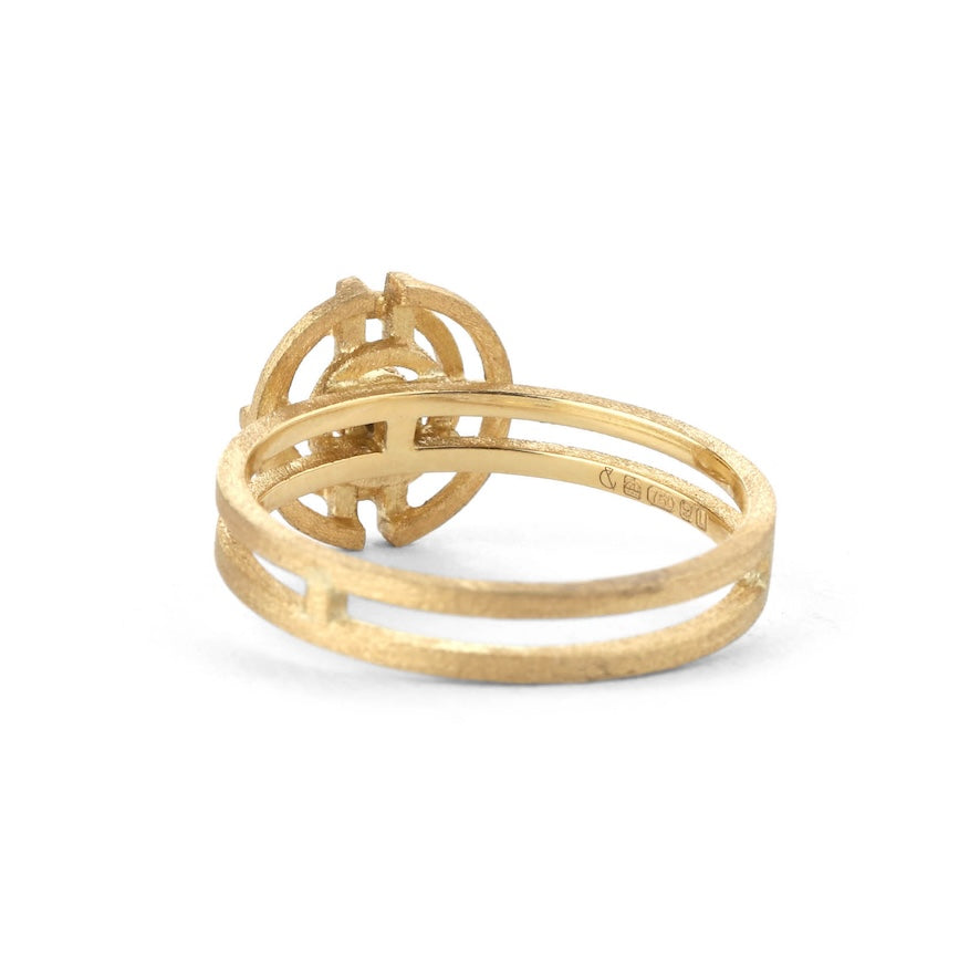 Peach Sapphire Four Circle Ring