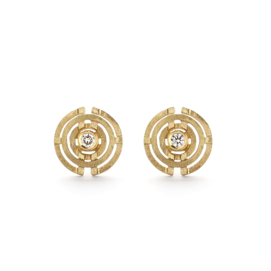 Diamond Circular Ear Studs