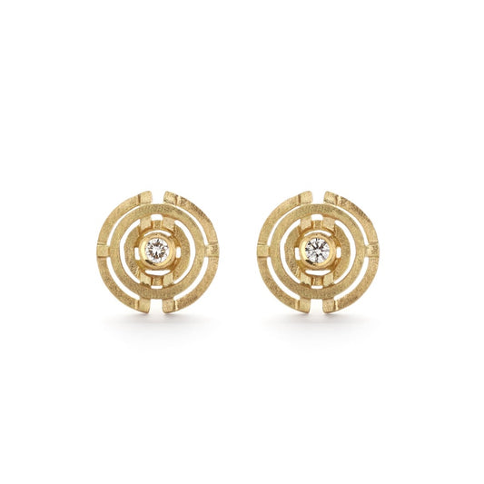Diamond Circular Ear Studs