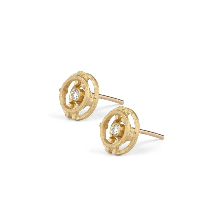 Diamond Circular Ear Studs